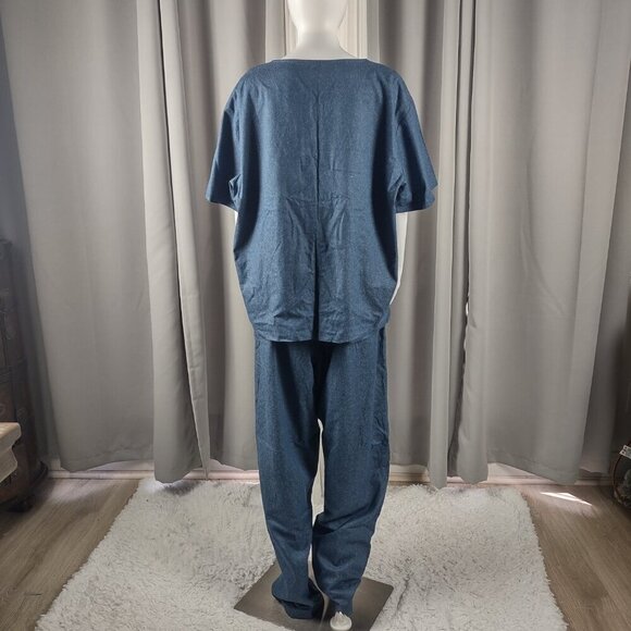 Great Cavalier by St. Paul 100% Silk Vintage 2-Piece Blue Lounge Set Women’s XL - Picture 4 of 16